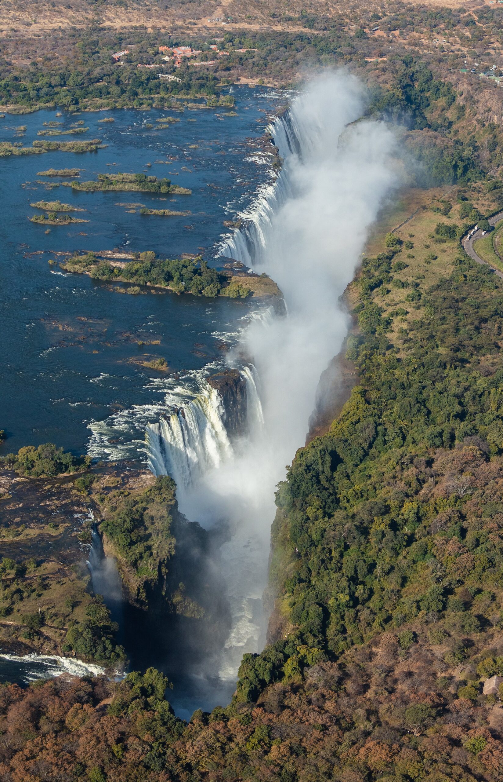 Victoria Falls on the Zambezi, a UNESCO World Heritage Site and a hub of the Fly-In World Heritage Expeditions.