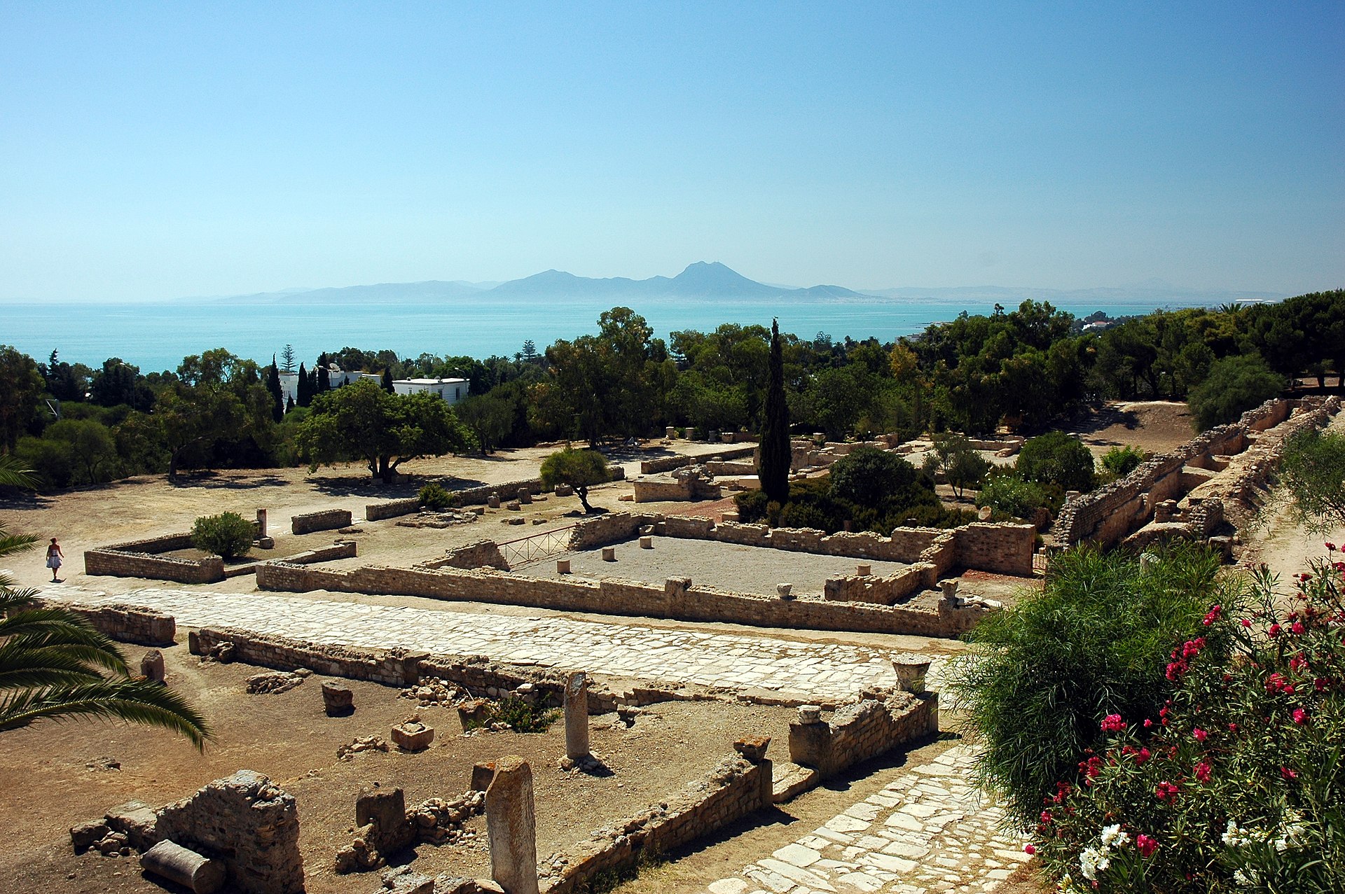 Ruins of Carthage overlooking the Gulf of Tunis - UNESCO World Heritage Site