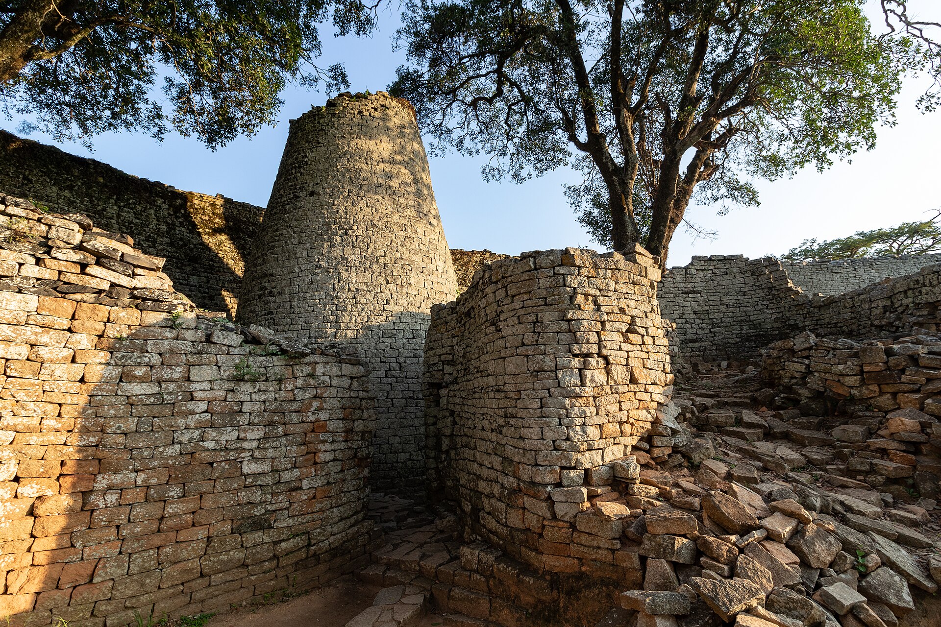 The Conical Tower of the Great Enclosure at Great Zimbabwe, a centre of the ancient gold and ivory trade.