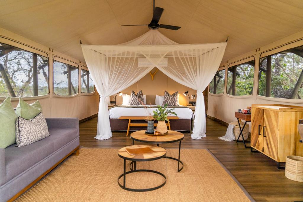 Mdluli Safari Lodge, a community-owned tented lodge inside the Kruger near the Numbi Gate