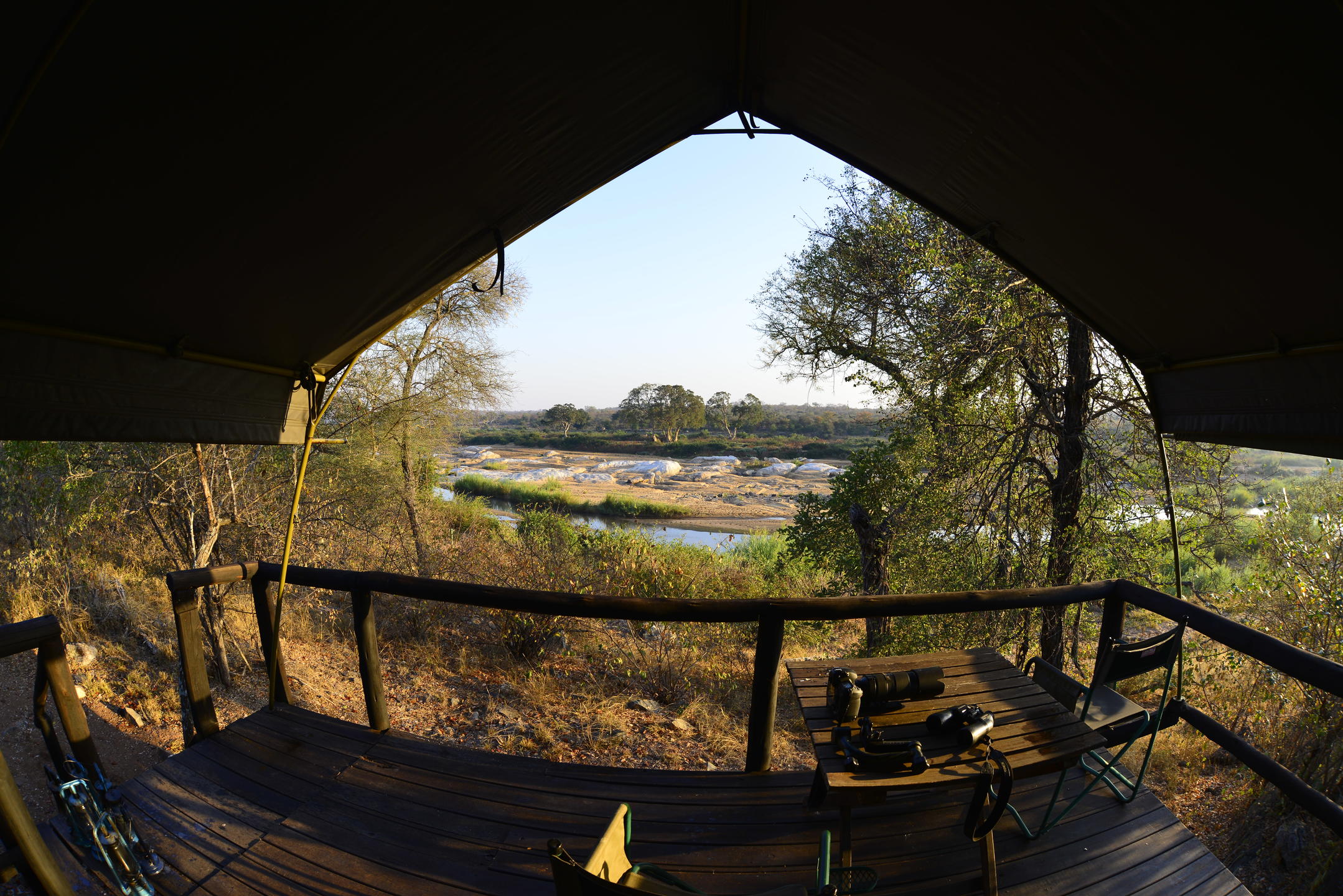 The view from a tent at Mtomeni Safari Camp over the Great Letaba